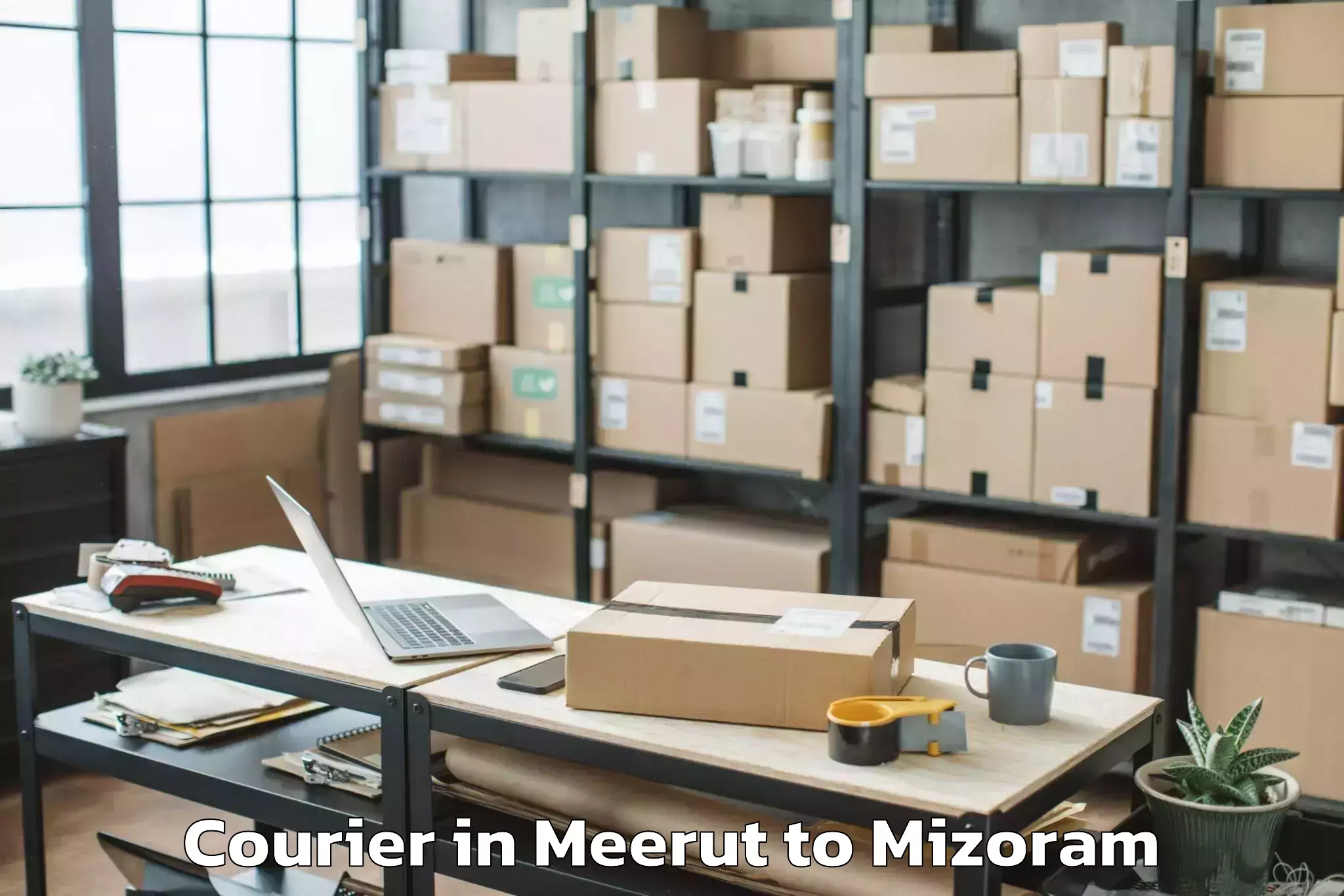 Easy Meerut to Zawlnuam Courier Booking